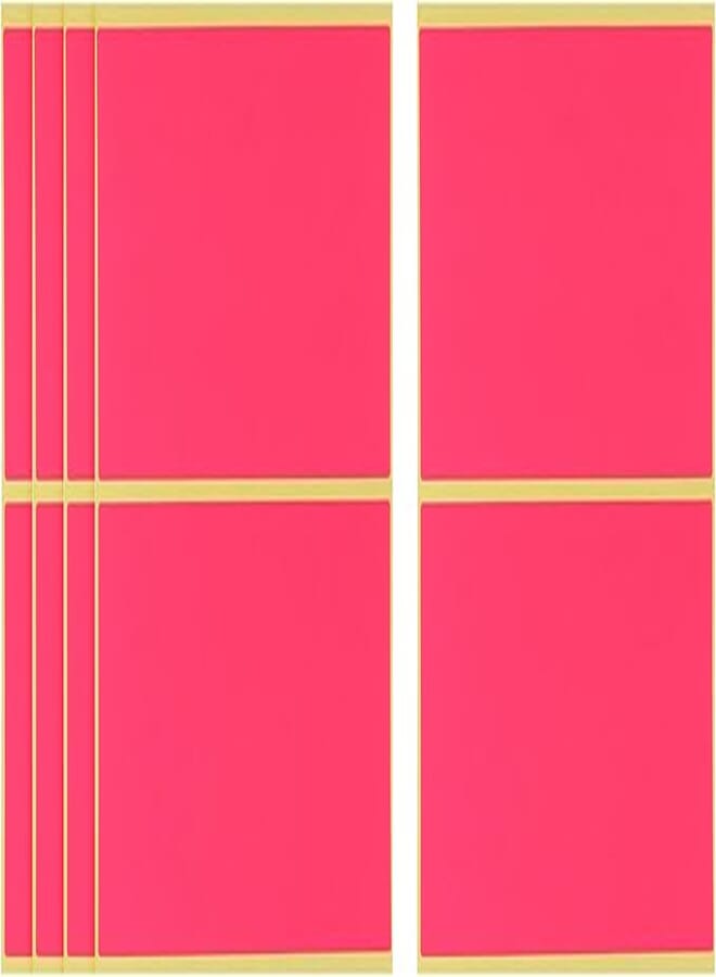 Rectangle Stickers, 6 Sheets, 118x67 mm - Fuchsia